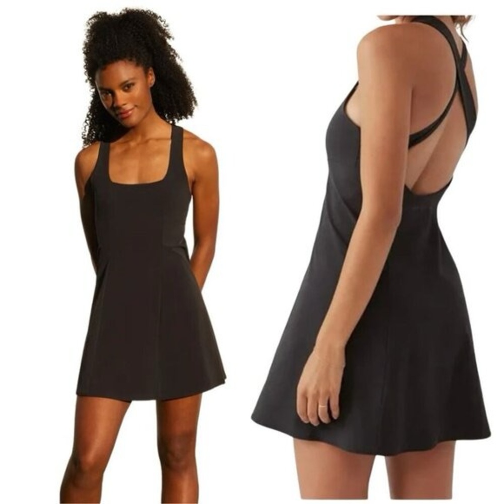 Outdoor Voices Strappy Black Dress with Shorts Sz Medium